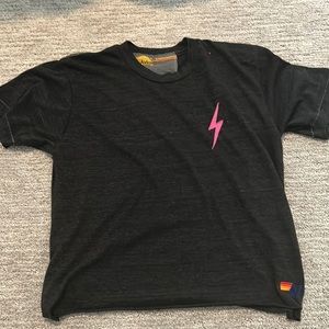 Black with pink bolt aviator tshirt